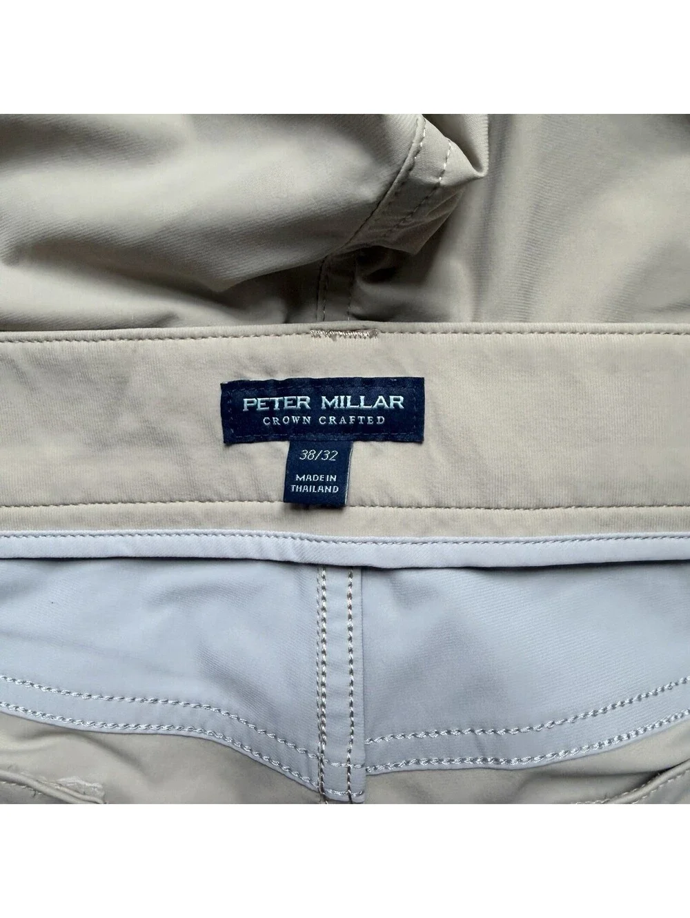 Peter Millar Pant 38x32 Tailored Bingham British Tan Performance Crown Crafted